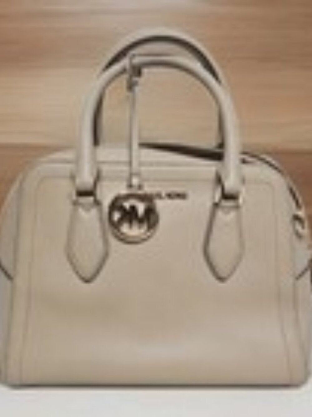 Authentic Michael Kors Ayden Dome Satchel Beige Top Handle Handbag – No Strap
